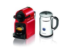 Nespresso Inissia Espresso Maker with Aeroccino Plus Milk Frother, Red Nespresso Inissia Espresso Maker with Aeroccino Plus Milk Frother, Red