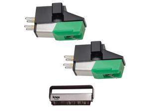 Audio Technica 1/2" Mount Phono Cartridge (2-Pack) with Knox Vinyl Brush Cleaner Audio Technica 1/2" Mount Phono Cartridge (2-Pack) with Knox Vinyl Brush Cleaner