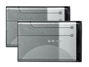 Battery for Nokia BL-5C (2-Pack) Replacement Battery Battery for Nokia BL-5C (2-Pack) Replacement Battery