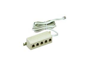 ATT 1 to 5 Line Adapter White Five Outlet Modular Adapter ATT 1 to 5 Line Adapter White Five Outlet Modular Adapter