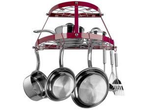Range Kleen RKNCW6003RR Range Kleen 2 Shelf Wall Mount Pot Rack, Red Range Kleen RKNCW6003RR Range Kleen 2 Shelf Wall Mount Pot Rack, Red