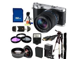 Samsung NX300 Mirrorless Digital Camera with 18-55mm f/3.5-5.6 OIS Lens (Black). Includes 0.45X Wide Angle Lens, 2X Telephoto, 3 Piece Filter Kit (UV-CPL-FLD), 32GB Memory Card, Tripod, Monopod & More Samsung NX300 Mirrorless Digital Camera with 18-55mm f/3.5-5.6 OIS Lens (Black). Includes 0.45X Wide Angle Lens, 2X Telephoto, 3 Piece Filter Kit (UV-CPL-FLD), 32GB Memory Card, Tripod, Monopod & More