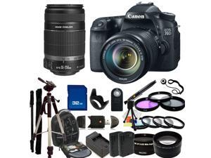Canon EOS 70D (8469B016) DSLR Camera with 18-135mm STM f/3.5-5.6 Lens & Canon 55-250mm Lens With Deluxe Accessory Bundle Canon EOS 70D (8469B016) DSLR Camera with 18-135mm STM f/3.5-5.6 Lens & Canon 55-250mm Lens With Deluxe Accessory Bundle