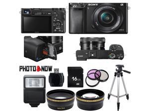 Sony Alpha A6000 Mirrorless Digital Camera with 16-50mm Lens (Black) Essential Bundle Sony Alpha A6000 Mirrorless Digital Camera with 16-50mm Lens (Black) Essential Bundle