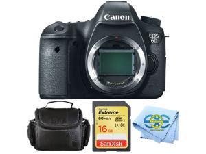 Canon EOS 6D Body w 16GB SanDisk Extreme 60 MBPS SD card, Deluxe Carrying Case and Cleaning Cloth Canon EOS 6D Body w 16GB SanDisk Extreme 60 MBPS SD card, Deluxe Carrying Case and Cleaning Cloth