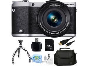 Samsung NX300M 20.3MP CMOS Smart WiFi & NFC Compact Interchangeable Lens Digital Camera with 18-55mm Lens and 3.3" AMOLED Touch Screen (BLACK/SILVER) + 16GB Bundle 9PC Accessory Kit. Samsung NX300M 20.3MP CMOS Smart WiFi & NFC Compact Interchangeable Lens Digital Camera with 18-55mm Lens and 3.3" AMOLED Touch Screen (BLACK/SILVER) + 16GB Bundle 9PC Accessory Kit.