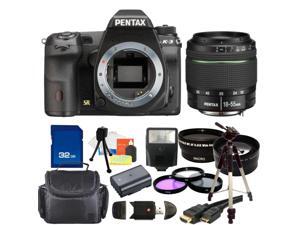 PENTAX K-3 Black 23.35 MP Digital SLR Camera With 18-55mm WR Lens Bundle PENTAX K-3 Black 23.35 MP Digital SLR Camera With 18-55mm WR Lens Bundle