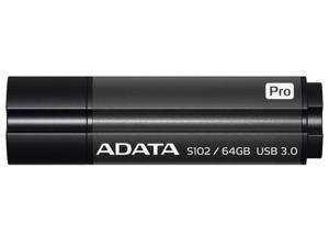 ADATA 64GB S102 Pro USB 3.0 Titanium Elite Flash Drive Gray Model AS102P-64G-RGY ADATA 64GB S102 Pro USB 3.0 Titanium Elite Flash Drive Gray Model AS102P-64G-RGY