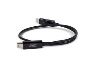 OWC 1M Thunderbolt cable, connect a Thunderbolt-compatible Mac with Thunderbolt-equipped peripherals such as hard drives, displays, video capture devices, Color Black . Model OWCCBLTB1MBKP OWC 1M Thunderbolt cable, connect a Thunderbolt-compatible Mac with Thunderbolt-equipped peripherals such as hard drives, displays, video capture devices, Color Black . Model OWCCBLTB1MBKP