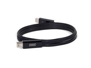 OWC 3M Thunderbolt cable, connect a Thunderbolt-compatible Mac with Thunderbolt-equipped peripherals such as hard drives, displays, video capture devices, Color Black . Model OWCCBLTB3MBKP OWC 3M Thunderbolt cable, connect a Thunderbolt-compatible Mac with Thunderbolt-equipped peripherals such as hard drives, displays, video capture devices, Color Black . Model OWCCBLTB3MBKP