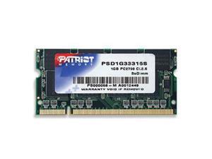 Patriot Memory 1GB PC2-2700 333MHz SODIMM Model PSD1G33316S Patriot Memory 1GB PC2-2700 333MHz SODIMM Model PSD1G33316S