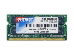 Patriot 4GB DDR2 PC2-6400 800MHz CL6 SO-DIMM Laptop Memory module Model PSD24G8002S Patriot 4GB DDR2 PC2-6400 800MHz CL6 SO-DIMM Laptop Memory module Model PSD24G8002S