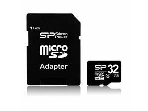 Silicon Power 32GB microSD Memory Card SDHC Class 4 w/ SD adapter Model SP032GBSTH004V10SP Silicon Power 32GB microSD Memory Card SDHC Class 4 w/ SD adapter Model SP032GBSTH004V10SP