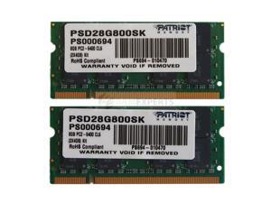 Patriot 8GB (2x4GB) DDR2 PC2-6400 800MHz Laptop Memory RAM. Model PSD28G800SK Patriot 8GB (2x4GB) DDR2 PC2-6400 800MHz Laptop Memory RAM. Model PSD28G800SK