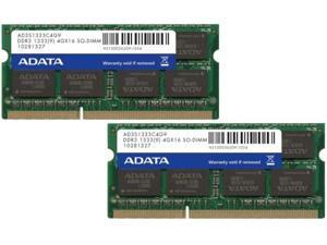 ADATA 8GB (2x4GB)DDR3 PC-10666 1333MHz SO-DIMM Laptop Memory RAM 204 pin Model AD3S1333C4G9-2 ADATA 8GB (2x4GB)DDR3 PC-10666 1333MHz SO-DIMM Laptop Memory RAM 204 pin Model AD3S1333C4G9-2