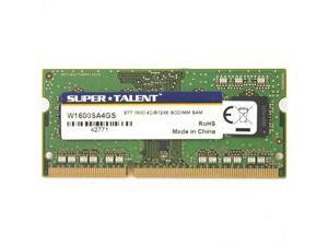 Super Talent 4GB DDR3 PC3-12800U 1600MHz Samsung Chip Notebook Memory Model W1600SA4GS(SZ) Super Talent 4GB DDR3 PC3-12800U 1600MHz Samsung Chip Notebook Memory Model W1600SA4GS(SZ)