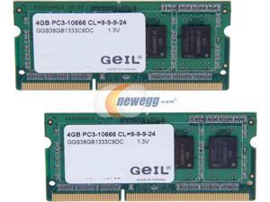 GeIL 8GB (2 x 4GB) Green Series DDR3 PC3-10660 1333MHz 204-Pin Laptop Memory Model GGS38GB1333C9DC GeIL 8GB (2 x 4GB) Green Series DDR3 PC3-10660 1333MHz 204-Pin Laptop Memory Model GGS38GB1333C9DC