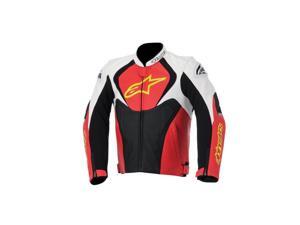Alpinestars Jaws Perforated Leather Motorcycle Jacket White/Red/Yellow 38 Alpinestars Jaws Perforated Leather Motorcycle Jacket White/Red/Yellow 38