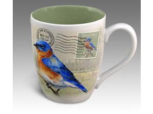 American Expedition Bluebird Vintage Bird Postcard Stoneware Coffee Mug American Expedition Bluebird Vintage Bird Postcard Stoneware Coffee Mug
