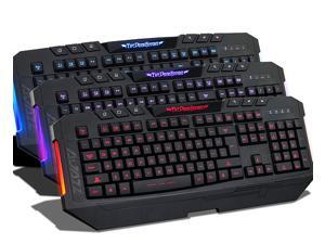 AGPtek USB Wired Blue/Red/Purple LED Illuminated Backlight Gaming Keyboard for Desktop PC Laptop - Shortcut Keys, Multimedia AGPtek USB Wired Blue/Red/Purple LED Illuminated Backlight Gaming Keyboard for Desktop PC Laptop - Shortcut Keys, Multimedia