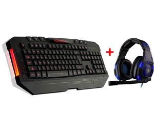 LED Illuminated Ergonomic USB Wired Multimedia 3 Colors (Blue/ Red/ Purple) Backlight Backlit Gaming Keyboard w/ Over-ear Professional Stereo Headset Headband PC Pro WCG Games Headphones LED Illuminated Ergonomic USB Wired Multimedia 3 Colors (Blue/ Red/ Purple) Backlight Backlit Gaming Keyboard w/ Over-ear Professional Stereo Headset Headband PC Pro WCG Games Headphones