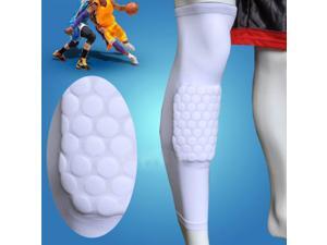 XL Size Honeycomb Pad Crashproof Antislip Basketball Leg Knee Long Sleeve Protector Gear White XL Size Honeycomb Pad Crashproof Antislip Basketball Leg Knee Long Sleeve Protector Gear White