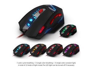Zelotes T90 USB Wired Gaming Mouse,1000/1600/2400/3200/5500/8000 DPI High Precision Optical LED Game Mouse Mice 8 Buttons for Pro Gamer Zelotes T90 USB Wired Gaming Mouse,1000/1600/2400/3200/5500/8000 DPI High Precision Optical LED Game Mouse Mice 8 Buttons for Pro Gamer