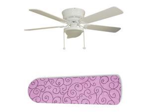 Pink and Black Swirl E Q Swirls 52" Ceiling Fan with Lamp Pink and Black Swirl E Q Swirls 52" Ceiling Fan with Lamp