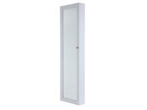 Homegear Wall Mount Mirrored Jewelry Cabinet - White Homegear Wall Mount Mirrored Jewelry Cabinet - White