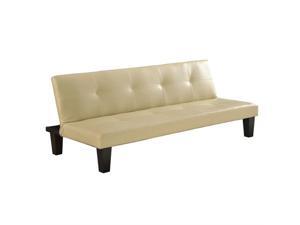 Homegear Modern Faux Leather Sofa /Couch Bed - Cream Homegear Modern Faux Leather Sofa /Couch Bed - Cream