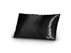 Set of 2 (Pair) Satin Silky Lingerie Bed Pillowcases Queen/Standard Black Set of 2 (Pair) Satin Silky Lingerie Bed Pillowcases Queen/Standard Black