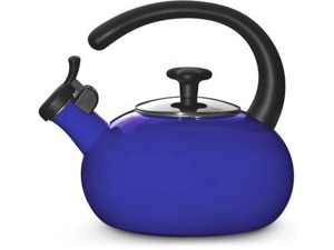 Rachael Ray 1.5-qt. Porcelain Enamel Curve Tea Kettle, Blue Rachael Ray 1.5-qt. Porcelain Enamel Curve Tea Kettle, Blue