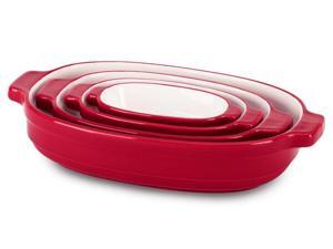 KitchenAid 4-pc. Ceramic Nesting Casserole Dishes, Empire Red KitchenAid 4-pc. Ceramic Nesting Casserole Dishes, Empire Red