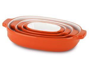 KitchenAid 4-pc. Ceramic Nesting Casserole Dishes, Persimmon KitchenAid 4-pc. Ceramic Nesting Casserole Dishes, Persimmon