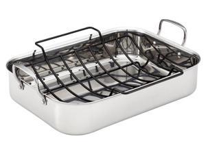 Anolon 17x12.5-in. Stainless Steel Tri-ply Clad Roasting Pan Anolon 17x12.5-in. Stainless Steel Tri-ply Clad Roasting Pan
