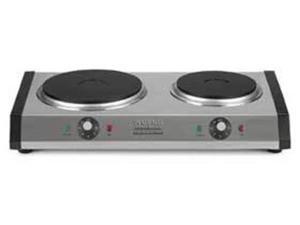 Waring Portable Double Electric Burner, Black and Stainless Steel Waring Portable Double Electric Burner, Black and Stainless Steel