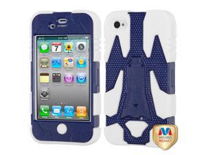 Dark Blue/White CYBORG Rugged Silicone +Case +Screen For iPhone 4 4S Dark Blue/White CYBORG Rugged Silicone +Case +Screen For iPhone 4 4S