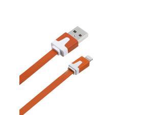 Orange 3 FT Noodle USB 8 Pin Charger Charging Data Sync Cable Cord Orange 3 FT Noodle USB 8 Pin Charger Charging Data Sync Cable Cord