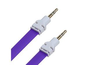 Purple 3 ft Noodle Audio Cable 3.5 Plug for Compatible Mobile Phones Devices Purple 3 ft Noodle Audio Cable 3.5 Plug for Compatible Mobile Phones Devices