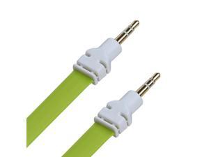 Green 3 ft Noodle Audio Cable 3.5 Plug for Compatible Mobile Phones Devices Green 3 ft Noodle Audio Cable 3.5 Plug for Compatible Mobile Phones Devices