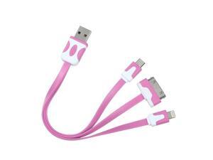 Pink/White 30PIN 8PIN Micro 3-in-1 Charging Data Cable 0.5FT for Mobile Devices Pink/White 30PIN 8PIN Micro 3-in-1 Charging Data Cable 0.5FT for Mobile Devices