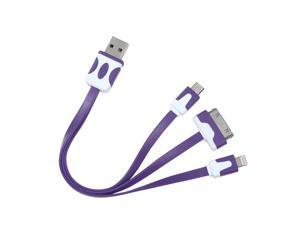 Purple 30PIN 8PIN Micro 3-in-1 Charging Data Cable 0.5 FT for Mobile Devices Purple 30PIN 8PIN Micro 3-in-1 Charging Data Cable 0.5 FT for Mobile Devices