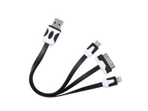 Black/White 30PIN 8PIN Micro 3-in-1 Charging Data Cable 0.5FT for Mobile Devices Black/White 30PIN 8PIN Micro 3-in-1 Charging Data Cable 0.5FT for Mobile Devices