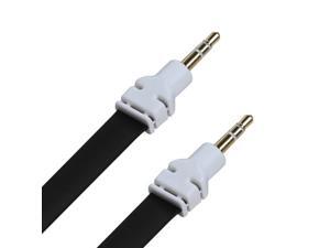 Black 6 ft Noodle Audio Cable 3.5 Plug for Compatible Mobile Phones Devices Black 6 ft Noodle Audio Cable 3.5 Plug for Compatible Mobile Phones Devices