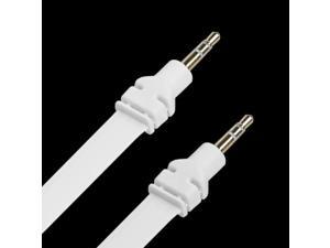 White 6 ft Noodle Audio Cable 3.5 Plug for Compatible Mobile Phones Devices White 6 ft Noodle Audio Cable 3.5 Plug for Compatible Mobile Phones Devices