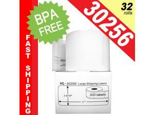 DYMO-Compatible 30256 Large Shipping Labels (2-5/16" x 4") -- BPA Free! (32 Rolls; 300 Labels per Roll) DYMO-Compatible 30256 Large Shipping Labels (2-5/16" x 4") -- BPA Free! (32 Rolls; 300 Labels per Roll)