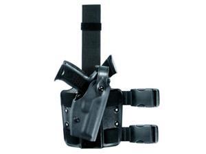 Safariland Black Double Leg Strap Right Hand 6004 Sls Tactical Holster, Sti/Svi Infinity Lighted Gun With Rails And Sure Safariland Black Double Leg Strap Right Hand 6004 Sls Tactical Holster, Sti/Svi Infinity Lighted Gun With Rails And Sure
