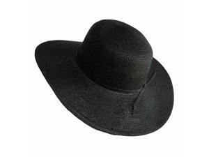 Black Flat Brim 4" Wide Floppy Sun Hat Black Flat Brim 4" Wide Floppy Sun Hat