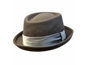 Gray Wool Felt Pork Pie Fedora Hat Gray Wool Felt Pork Pie Fedora Hat