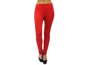 Red Full Length Seamless Footless Legging Tights Red Full Length Seamless Footless Legging Tights